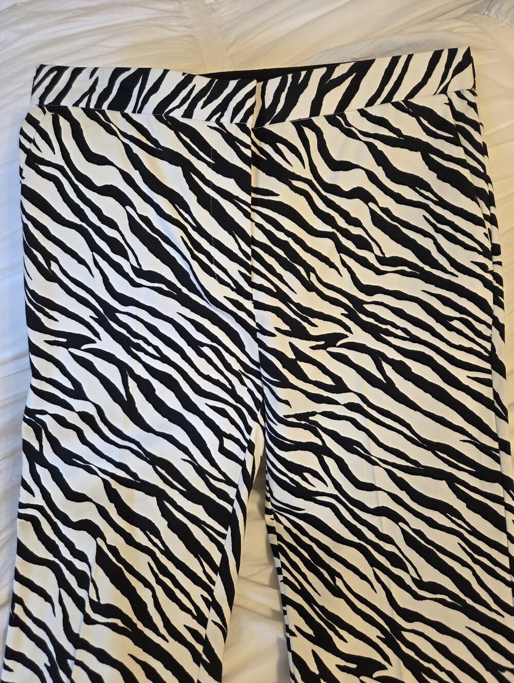 ZARA -Zebra Print Wide Leg Pants - Black & White ,NEW - Picture 2 of 7